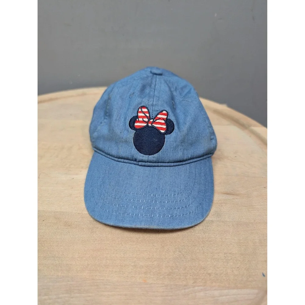 Disney Minnie Mouse Hat Cap Strap Back Embroidered‎ Bow Youth Girls